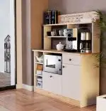 Set mobilier bucatarie Loura, alb si nuc