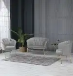 Set canapea Viena 2+1+1Homs textil gri-auriu,30703