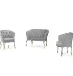 Set canapea Viena 2+1+1Homs textil gri-auriu,30703