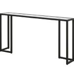 Consola Dante din sticla si metal culoare negru120 cm