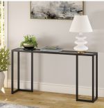 Consola Dante din sticla si metal culoare negru120 cm