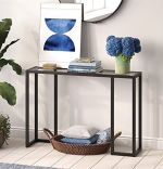 Consola Dante din sticla si metal culoare negru120 cm