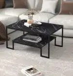 Masuta de cafea, Emelda, negru marmorat, seria 440,  Homs, 25060