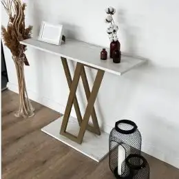 Consola in stil industrial alb 110X80X30 cm