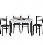 Set cu 2 scaune Bella ,din metal, dining Homs, negru, 80 cm