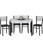 Set cu 2 scaune Bella ,din metal, dining Homs, negru, 80 cm