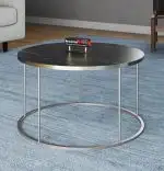 Masuta de cafea Vicenta Homs, negru si argintiu, seria 440, 70 cm