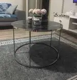 Masuta de cafea Vicenta Homs, negru si argintiu, seria 440, 70 cm
