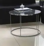 Masuta de cafea Vicenta Homs, negru si argintiu, seria 440, 70 cm