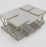 Set masuta de cafea,Crystal,Seria 440,gold,25074