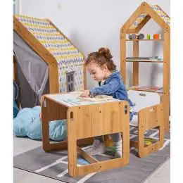 Set masa+ 1 scaune pentru copii Marni,alb si sonomo