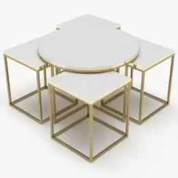 Set masuta de cafea,Clarita, seria 440,negru marmurat,25072