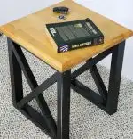 Masuta cafea lemn Country Homs 45 x 40 x 40, nuc si negru
