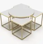 Set masuta de cafea Clarita, negru marmurat, 25072
