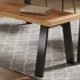 Set 2 picioare metalice pentru măsuță de cafea, design industrial, negru mat