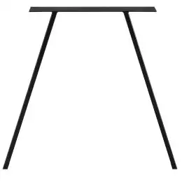 Set 2 picioare metalice pentru masa, design industrial, negru mat