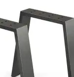 Set 2 picioare metalice pentru măsuță de cafea, design industrial, negru mat