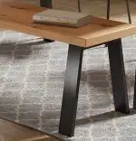 Set 2 picioare metalice pentru măsuță de cafea, design industrial, negru mat