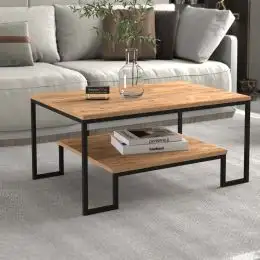 Masuta de cafea, Emelda, negru si nuc, seria 440,  Homs, 25062