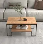 Masuta de cafea, Emelda, negru si nuc, seria 440,  Homs, 25062