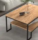 Masuta de cafea, Emelda, negru si nuc, seria 440,  Homs, 25062