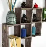 Raft de perete din lemn Karo Homs, maro 69 cm
