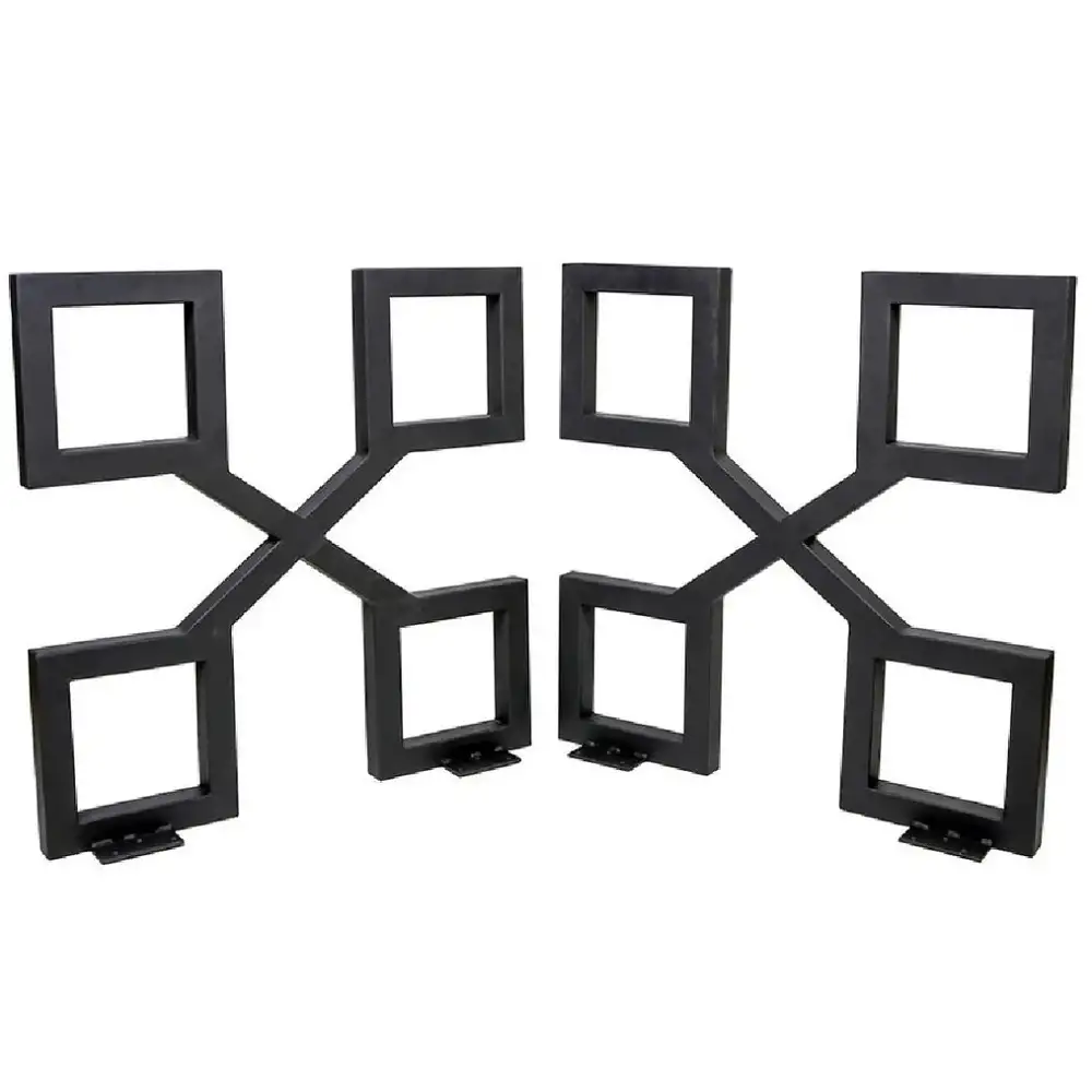 Set 2 picioare metalice pentru masa, design industrial, negru mat,72 cm