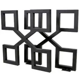 Set 2 picioare metalice pentru masa, design industrial, negru mat,72 cm