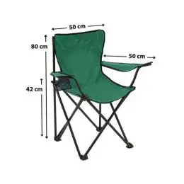 Set 2 scaun pliabil cu cotiera si suport,pentru camping,gradina,80 cm