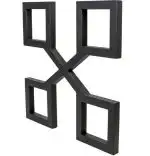 Set 2 picioare metalice pentru masa, design industrial, negru mat,72 cm