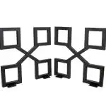 Set 2 picioare metalice pentru masa, design industrial, negru mat,72 cm