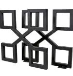 Set 2 picioare metalice pentru masa, design industrial, negru mat,72 cm