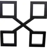 Set 2 picioare metalice pentru masa, design industrial, negru mat,72 cm