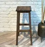 Scaun bar Vinita din lemn, culoare nuc, 80 cm