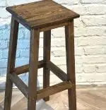 Scaun bar Vinita din lemn, culoare nuc, 80 cm
