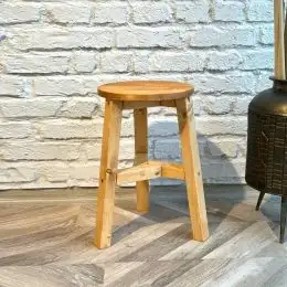 Scaun taburet Heidi , din lemn, culoare nuc ,45 cm