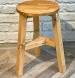 Scaun taburet Heidi , din lemn, culoare nuc ,45 cm