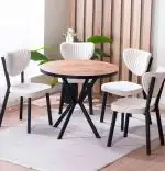 Scaun Barton, bej, profil din metal