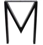 Set 2 picioare metalice pentru masa, negru mat, 72 cm
