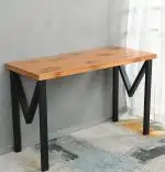 Set 2 picioare metalice pentru masa, negru mat, 72 cm