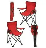 Set 2 Scaune Pliabile cu Cotiere și Suport,  Pentru Camping sau Grădină