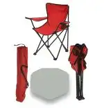 Set 2 Scaune Pliabile cu Cotiere și Suport,  Pentru Camping sau Grădină