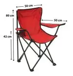 Set 2 Scaune Pliabile cu Cotiere și Suport,  Pentru Camping sau Grădină