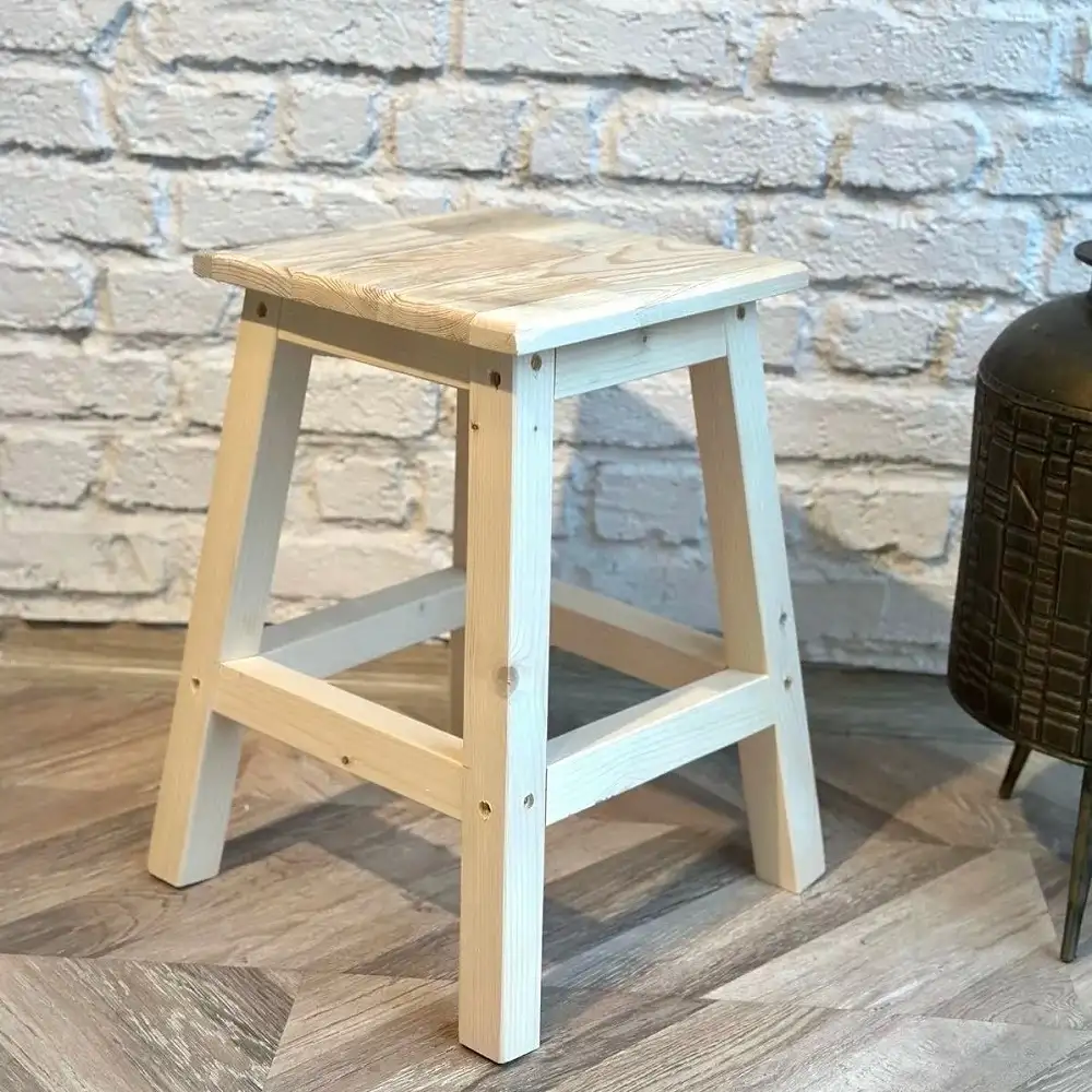 Taburet Vinita din lemn natur, 45 cm