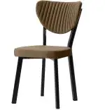 Scaun Barton, metal profil, culoare maro