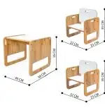 Set masa+ 2 scaune pentru copii Marni Homs alb si sonomo