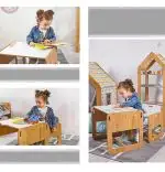 Set masa+ 2 scaune pentru copii Marni Homs alb si sonomo