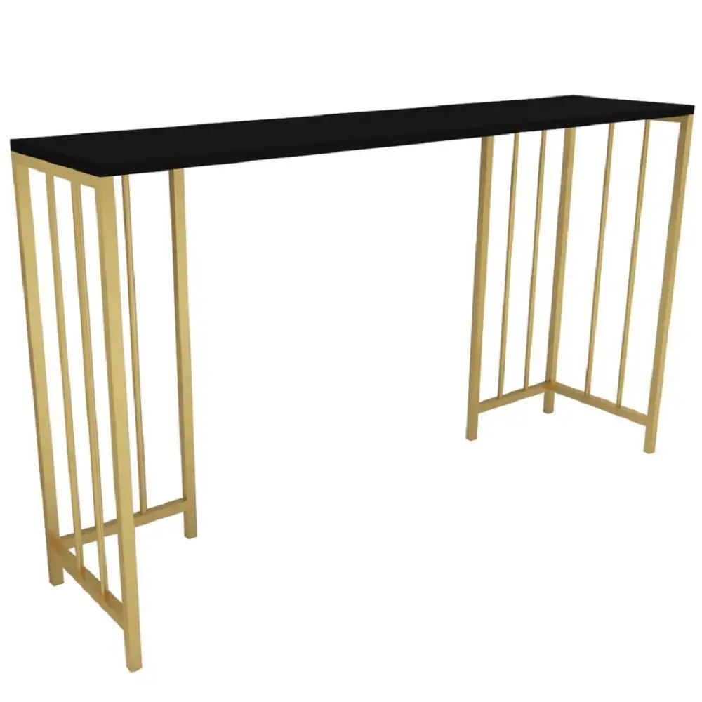 Masa Bucătărie Tip Bar, Auriu & Negru, 150x35x90 cm