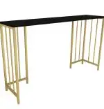 Masa Bucătărie Tip Bar, Auriu & Negru, 150x35x90 cm