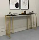 Masa Bucătărie Tip Bar, Auriu & Negru, 150x35x90 cm